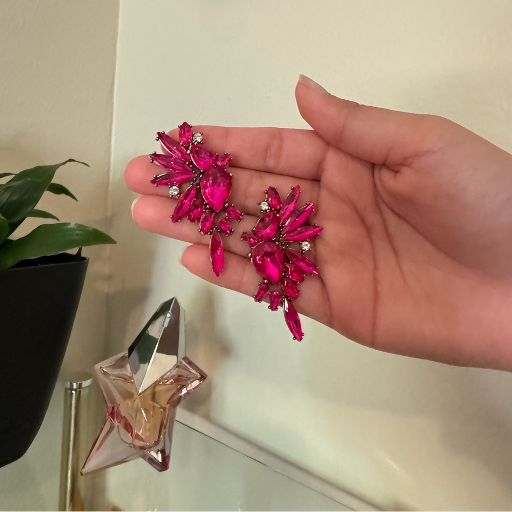 Elegant Pink Crystal Earrings